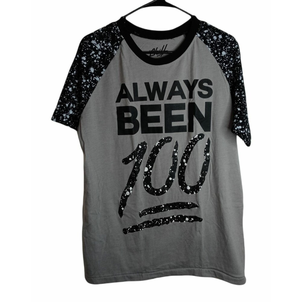 Chill "Always Been 100" Men's Large Gray and Black T-shirt